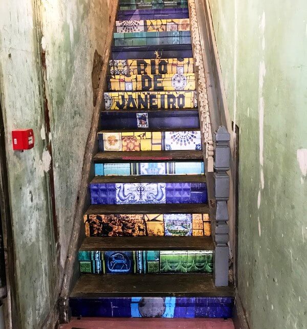 stairs with a vinyl overlay